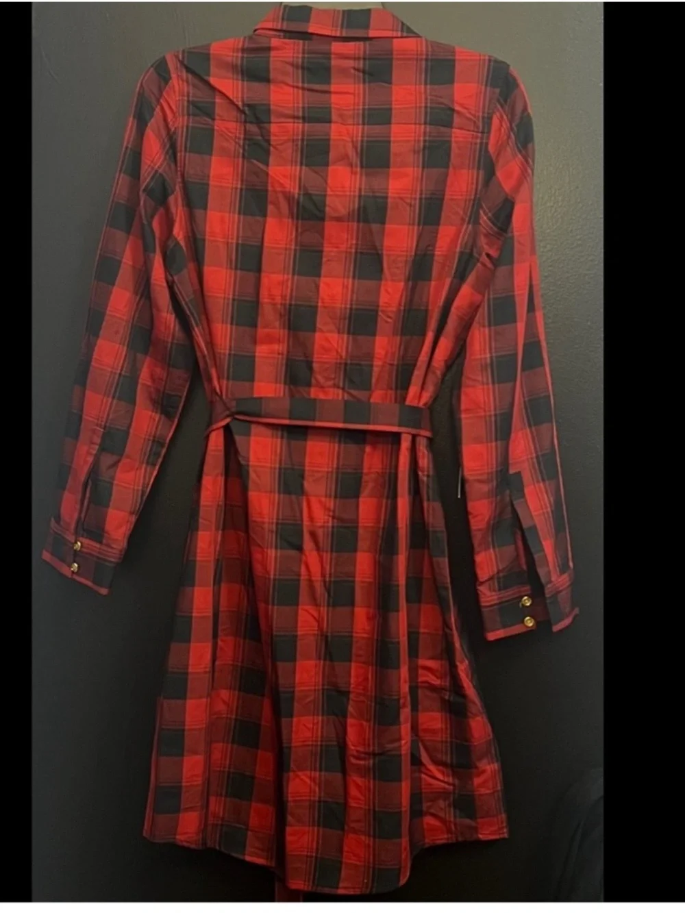 The Limited Red and Black Plaid Long-Sleeve Shirt Dress - Picture 2 of 6